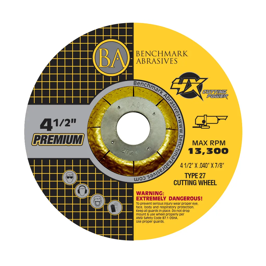 4-1/2" x .040 x 7/8" T27 High Performance 4X Ceramic Cutting Wheels