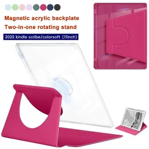 11-inch Acrylic Magnetic Detachable Protective Casing, Full Protection Cover for 2025 Kindle Scribe & ColorSoft, Education Device Tech Accessories