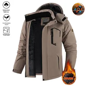Men's Winter Snow Jacket Warm Fleece Lining Waterproof Windproof Hooded Thermal Outdoor Coat Thick Sports Hiking Jogging Camping Fishing Mountaineering Travel Ski Snowboard Casual Windbreaker Jacket collar coat