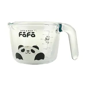 KawashimaYa Cute Panda Measuring Cup 500ml - Adorable Kitchen Baking Tool with Clear Scale for Cooking & Home Use