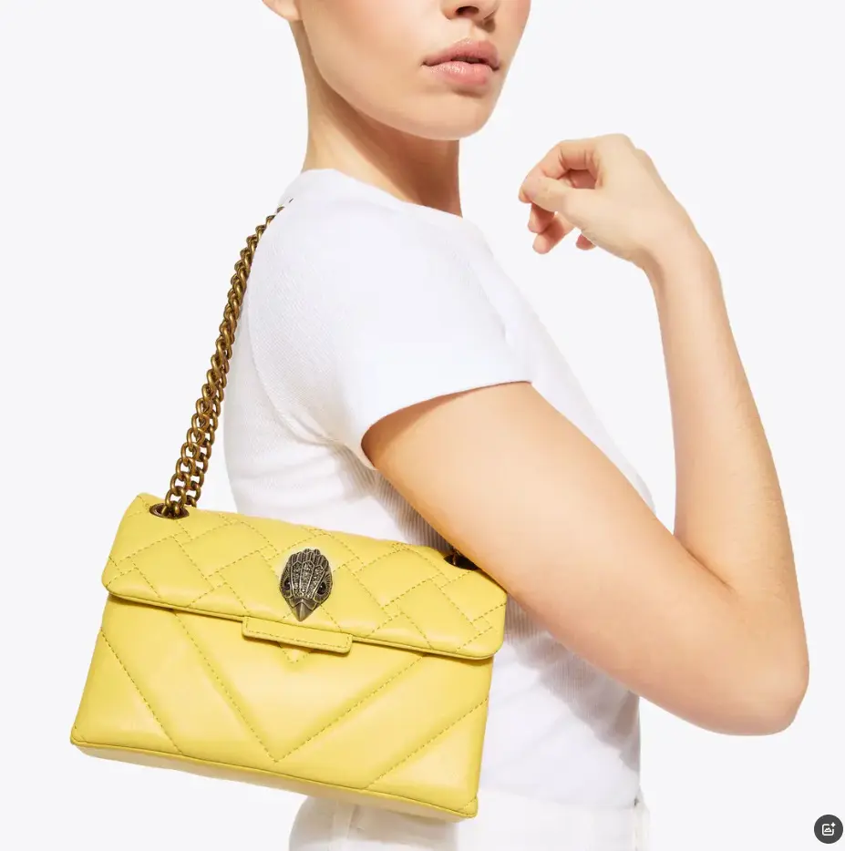 Kurt Geiger London Kensington Quilted Leather Shoulder Bag, Luxury Fashion Handbag, Designer Style Purse, Women's Mini Crossbody Bag, Elegant Quilted Shoulder Purse, Trendy Everyday Fashion Bag