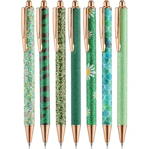 Mr. Pen- Fancy Pens for Women, 7 Black Ink Ballpoint Pens with 10 Refills, 1.0mm, Rose Gold Reverie, Glitter Cute Pens for Journaling