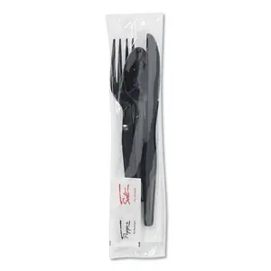 Dixie DXECH56NSPC7 Mediumweight Grade Individually Wrapped Sets - Plastic Disposable Tableware Supplies (Fork, Knife, Spoon, Napkin) with Disposable Forks, 250 per Case