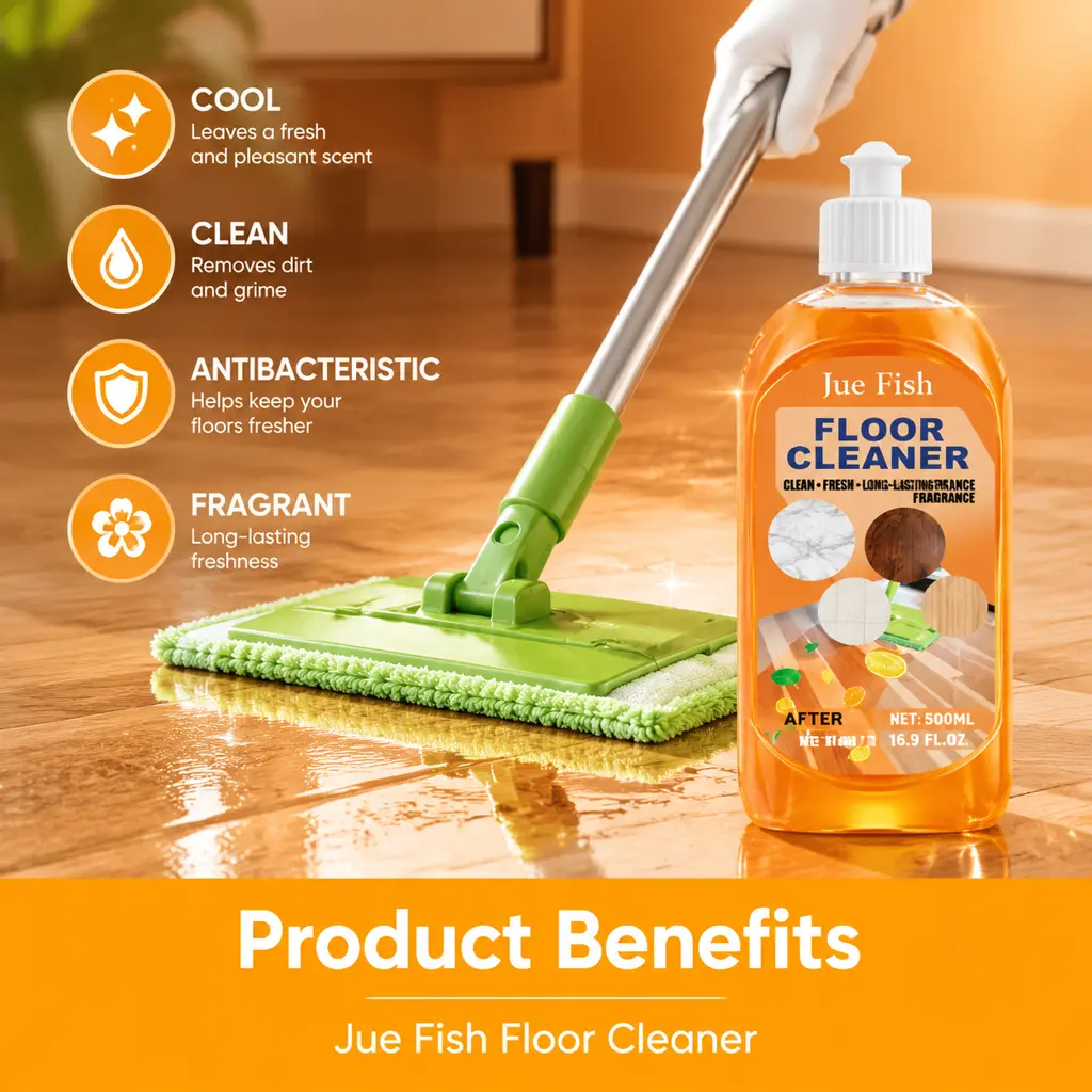 Jue-Fish Floor Cleaner: Wood Floor Cleaner, Polish, Brightener, Powerful Stain and Grime Remover, Tile Cleaner,Green Cleaning Paste all-purpose cleaners,Bubble Bath Sprinkles all-purpose cleaners,Deep,Hard Water bathroom c,Dee,Applicator bathroom ,m,front