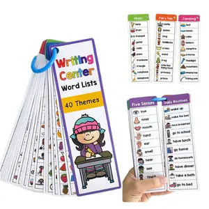 Seasonal Lighthouse & Animal Learning Flashcards, 40 Dual-Sided Educational Cards for Kids, Vocabulary Flashcards for Children, Word Cards