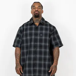 FB County Short Sleeve Checker Flannel Shirt Plaid Casual FB County Short Sleeve Checker Flannel Shirt Plaid Casual