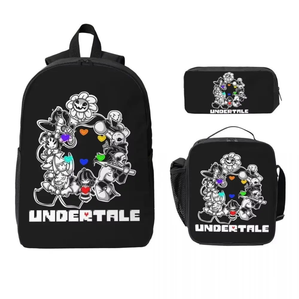 Undertale Annoying Dog Video Game Cute Backpack BookBag School Bag Computer Shoulder Bags 3ps Insulated Lunch Bag Pencil Case