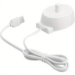 Electric Toothbrush Replacement Charger for Braun Oral-B Electric Toothbrush, Inductive Charging Base Portable Lightweight Oral-B Waterproof Power Cord Environmental ABS, Model 3757