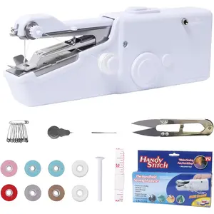 Sewing Machine for Beginners Mini Sewing Machine with Accessory Kit Small Hand Stitching Machine for DIY Clothes Home Travel Sewing Kit for Adults (White)