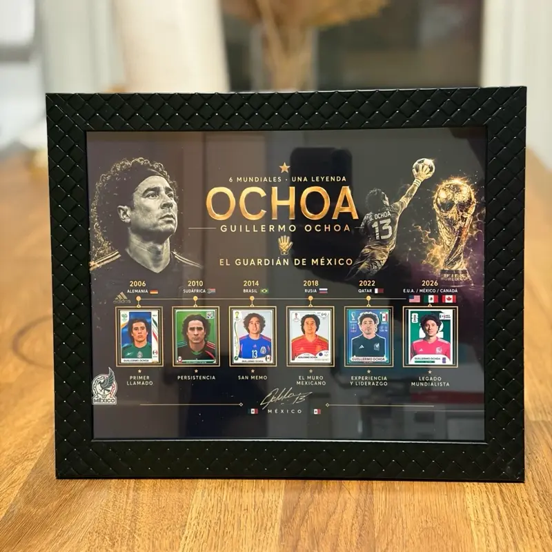 Ochoa Inspired Football Tribute Frame 10x8 | Premium Collectible Wall Art | Wooden Frame Decor
