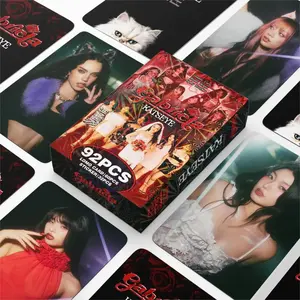 92Pcs/Set Kpop Idol KATSEYE Album Gabriela Lomo Cards LARA DANIELA HD Printd Photocards Stickers MANON MEGAN YOONCHAE Fans Gift