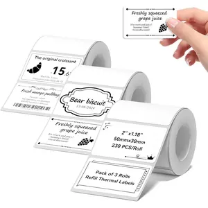 Labels Thermal Label Paper for Food Personalized Storage Organization Home School Office Barcode Sticker