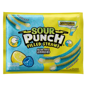 Sour Punch Filled Straws Blue Raz Lemonade 9oz