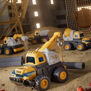 Cute Cartoon Car Toy, Press-And-Go Engineering Vehicle, Perfect Gift for Kids, Ideal for Festivals and Party Favors, Wheel