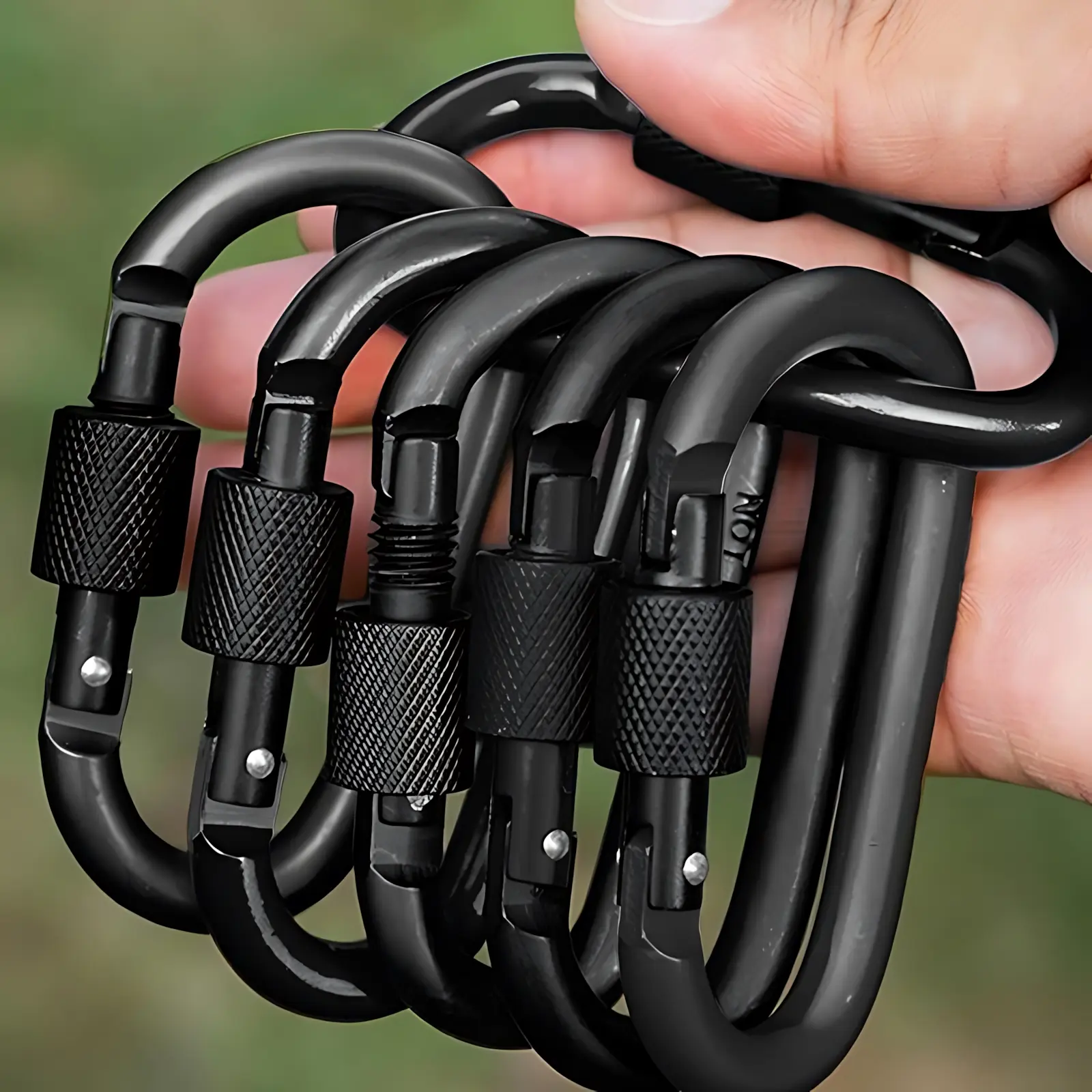 Durable Aluminum Alloy Carabiners Clips - 6pcs or 12pcs for Climbing Gear, Outdoor Sports Bag Attachment, Durable Carabiners