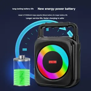 4-Inch Bluetooth Speaker with Loud Volume Multiple Playback Modes Long Battery Life Bluetooth 5.1 Technology Colorful Lighting Portable Handheld Design Clear Sound Quality Ideal for Dancing Outdoor Activities Home Use Compact Audio - Custom, Connection