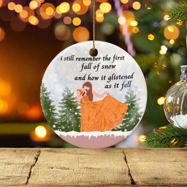 I Still Remember The First Fall Of Snow Ceramic Ornament , Tayllor Ornament 2024, First Fall Of Snow Ornament, Swiiftie Christmas Ornament