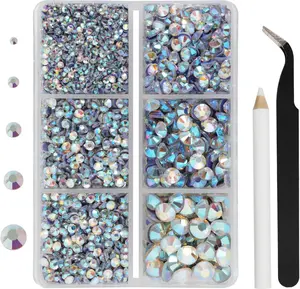 Hotfix Rhinestones 3960 count, AB Rhinestone for Clothes, Hot Fix  Rhinestones with Tweezers and Wax Pencil Kit,Mixed 5 Sizes, SS6-SS30,  AB