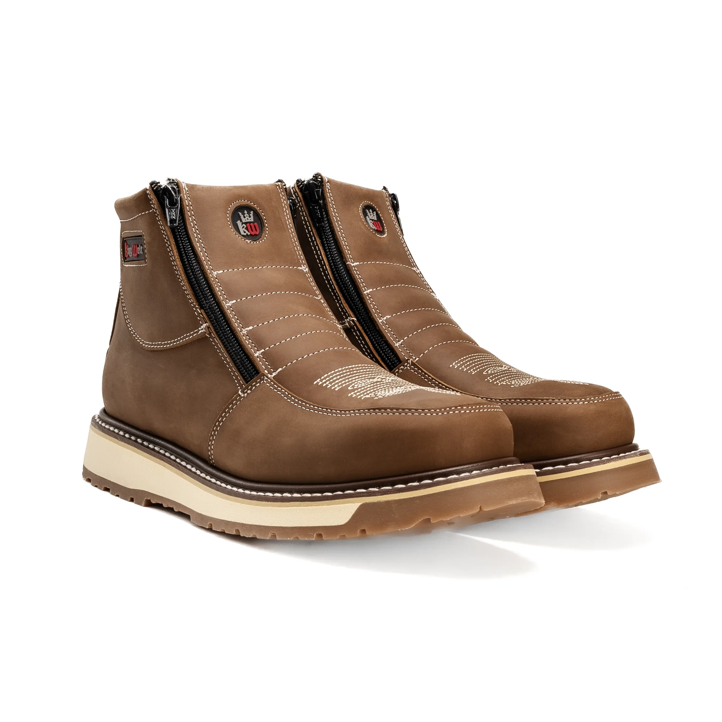 Western Flex 6" Zipper Double Density Sole Medallion Work Boots