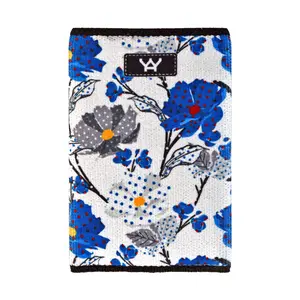 212 MAIN Men's Retro Blue Woven Elastic RFID-Safe Slim Front Pocket Wallet - Casual Trendy, Minimalist RFID Card Holder (Model 1443), Casual Trendy Wallet