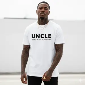 Localuncle Men'S Casual Quick-Drying T-Shirt with Bold "THE for Man with THE RAP DEFICIT" Print - Loose Fit, Short Sleeve Summer T-Shirt, White, Casual | Crew Neck | Breathable Fabric