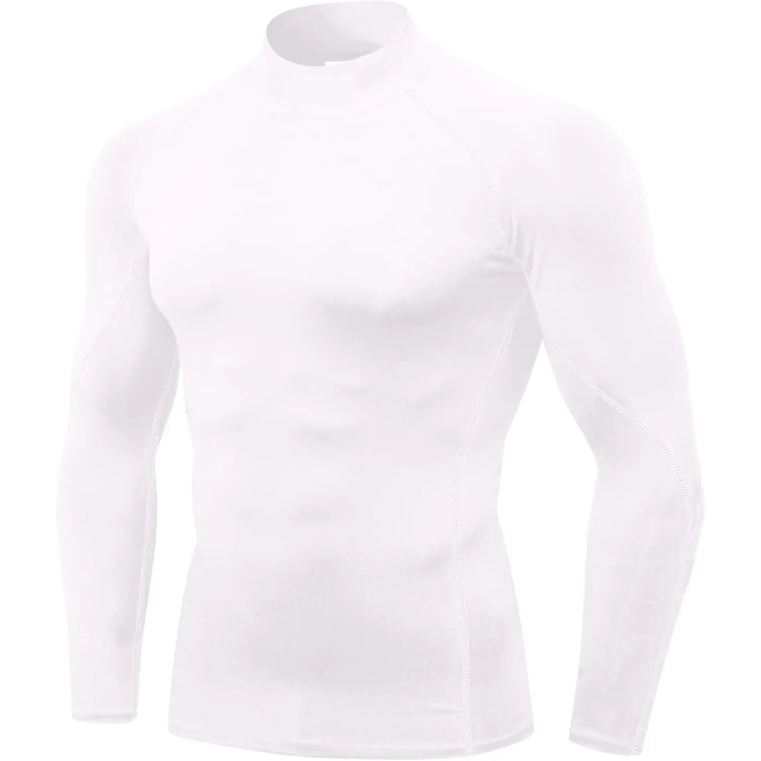 Men's Compression Turtleneck Shirt - Long Sleeve 4-Way Stretch Synthetic Polyester Blend Base Layer, Breathable Quick Dry Fabric, Targeted Support for Male Biking Enthusiasts, Compression Shirts, Men's Compression Shirts