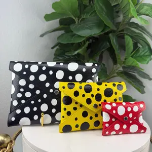 Pre-owned Louis Vuitton Epi Leather Clutch Bag / Pouch Set Yayoi Kusama Polka Dot Envelope Pouch Set Authentic Pre Owned