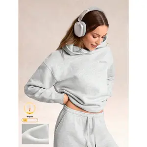 GLOWMODE Everyday Fleece Ready Set Glow Ultra-Soft Warm Loose Fit Adjustable Drawstring Graphic Hoodie Sweatshirt Daily Casual Outdoors Gym Studio Winter Wear