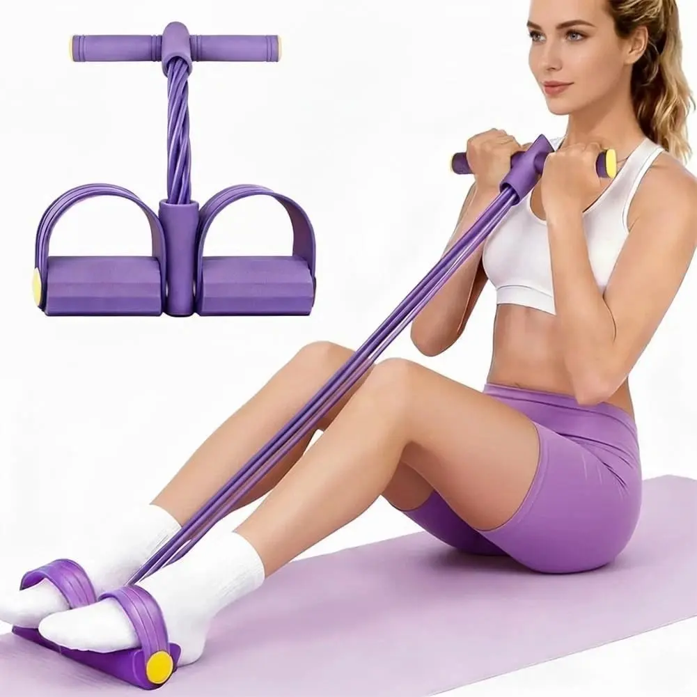 Pedal Resistance Bands with Handles, Durable 10-Tubes Multifunction Pedal