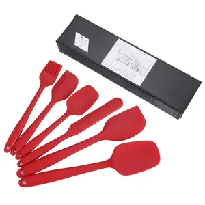 Silicone Spatula Set 6-Piece Heat Resistant Kitchen Utensils for Cooking & Baking Non-Stick Dishwasher Safe Sturdy Steel Core Red TikTokShopBlackFriday