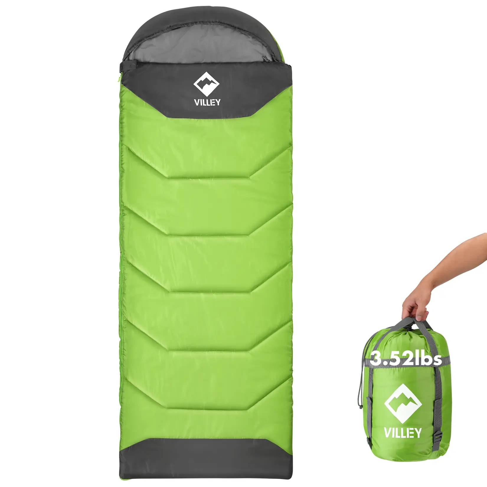 #backtoschool VILLEY Camping Sleeping Bag for Adults Boys and Girls, Lightweight Compact Backpacking Sleeping Bag for Outdoor, Traveling, Hiking