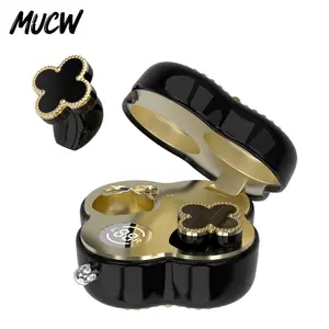 MUCW-CO66 Four-Leaf Clover Wireless Earbudswith Bluetooth 6.0, Stable Connection, ENC CallNoise Cancellation, Super Stereo Sound, LuxuryRetro Jewelry-Style Design for Women, ElegantCharging Case, Compatible with Android & iOS,Ideal Gift for Girls earbuds