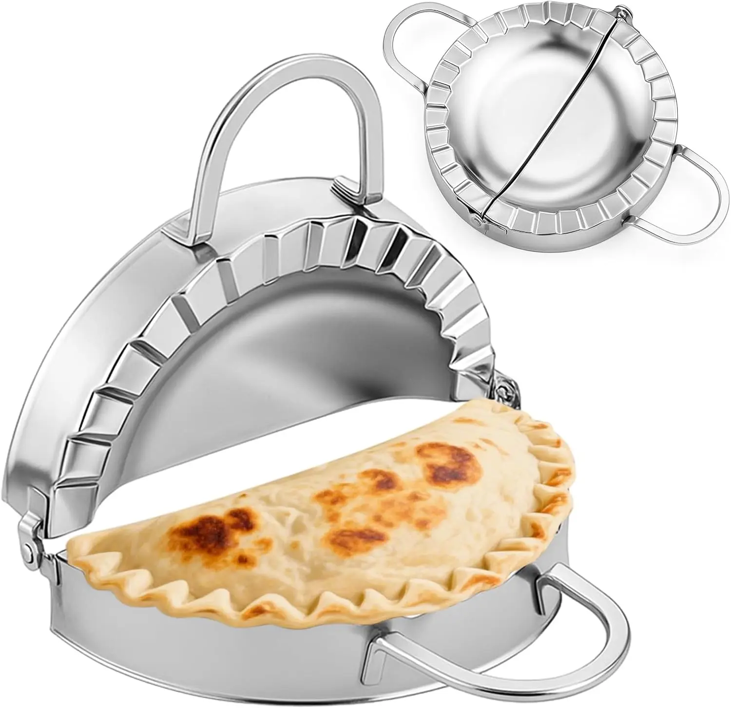 Stainless Steel Tortilla Sealer Crimper - Tacos Tortilla Maker for 6 Inch Burritos, Tacos, Quesadillas, Dumplings - Mess Free Cooking