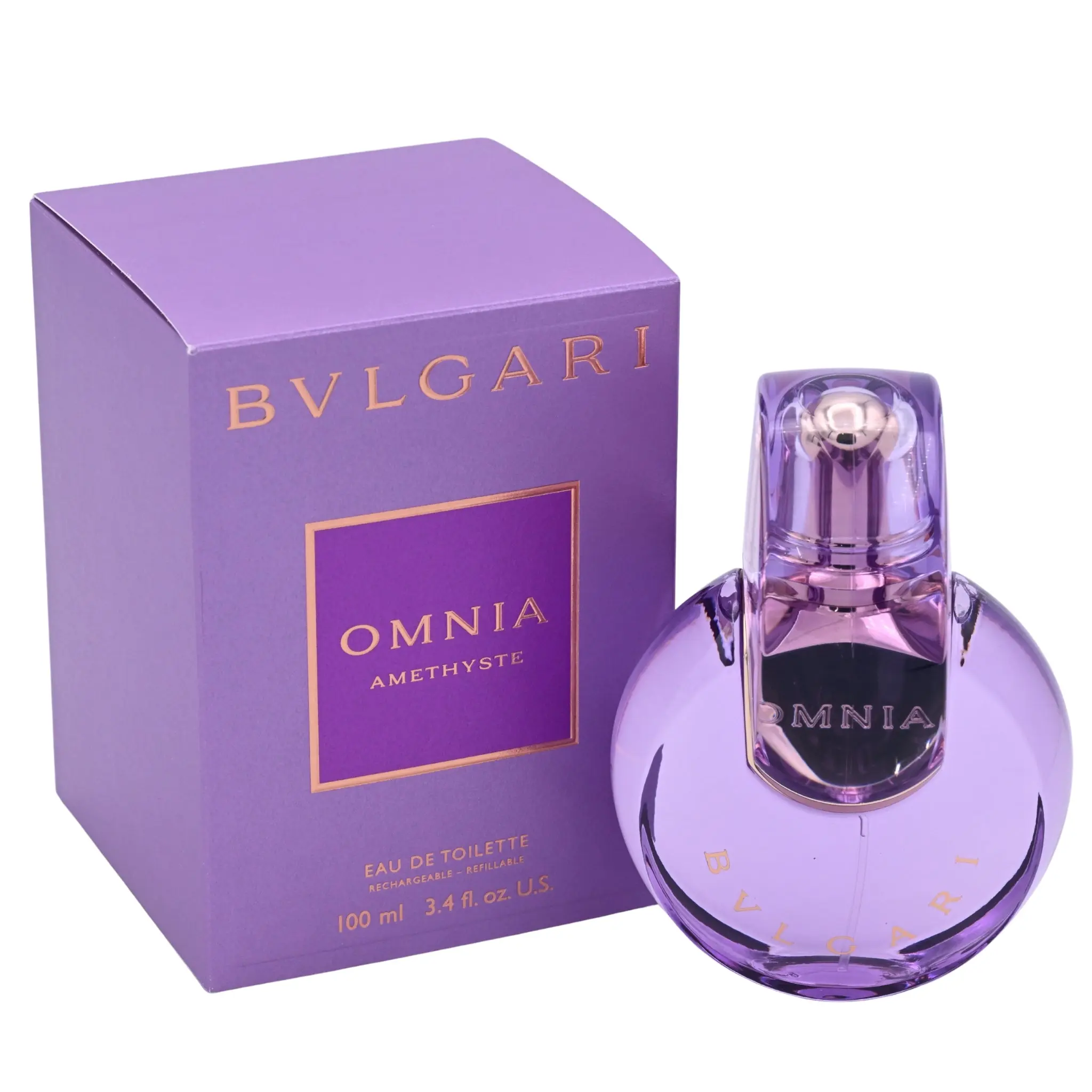 Bvlgari Omnia Amethyste Women's Eau de Toilette - 3.3/3.4 fl oz, New in Box, Citrus-Infused Botanical Elegant Fragrance, Iris Rose Scent, Soft Aroma, Citrus-Infused Women's Fragrance, Botanical Women's Fragrance
