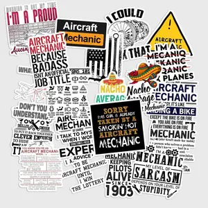 Sticker Pack 20 pcs Aircraft Mechanic Stickers, Aviation Repair Vinyl Decals