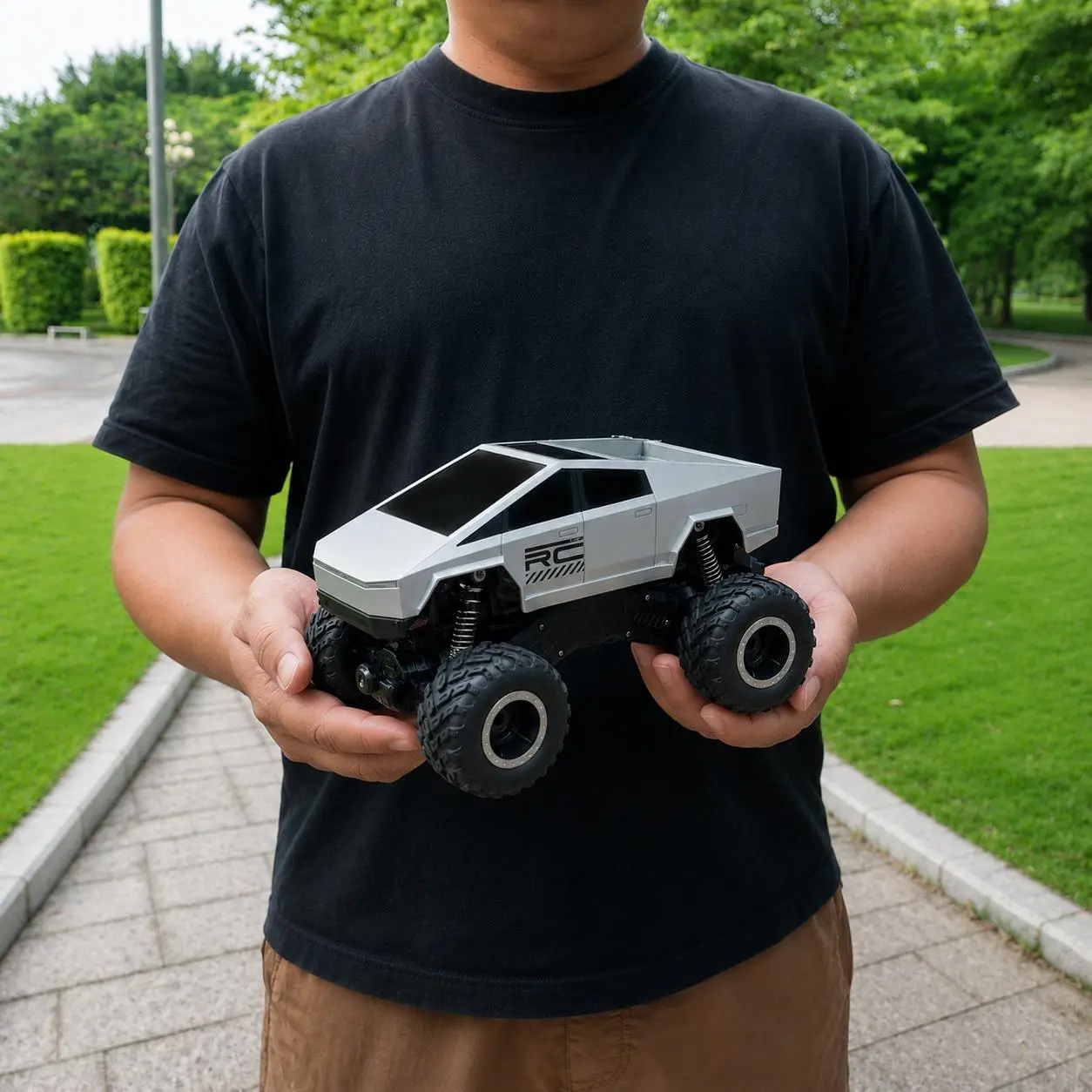 RC Cars Remote Control Car, 4WD Off-Road Truck, Metal Shell LED Headlights Offroad Monster RC Truck, 4x4 All Terrain Hobby RC Cars Toys for Boys Kids Adults Gifts 8-12