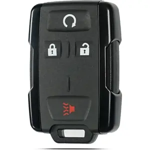 Key Fob Shell Case Replacement For Chevrolet Colorado, Chevy Silverado, GMC Canyon, Sierra 2014 2015 2016 2017 2018-2021 Keyless Entry Remote Control 4 Button Pad Cover Black M3N-32337100