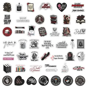 50Pcs Dark Romantic Literature Graffiti Stickers Dark Romance Stickers Waterproof DIY Luggage Notebook Decor Decals Craft