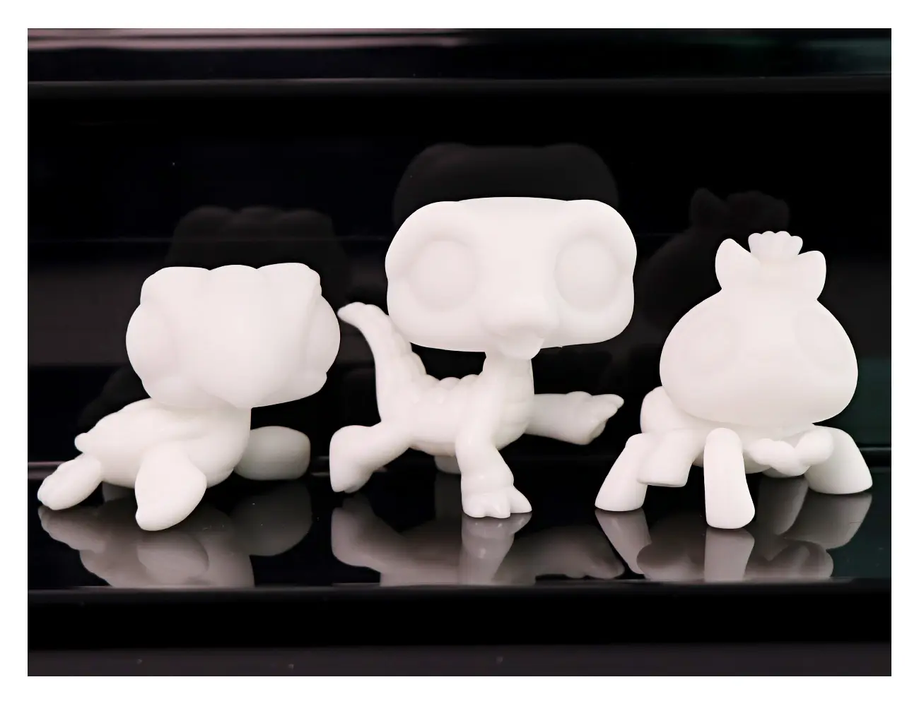 3 Pcs DIY Custom Blank Bobble-Head Animal Figurine Kits - ABS/PVC Material, White Base Models, Custom Paint Supplies, PVC Collectibles, Boys and Girls' 12+ Toys, Childrens Day Gifts, Toy Collector Lifestyle Animal Figures