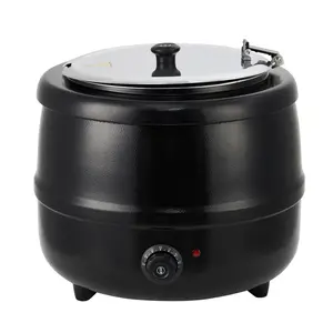 [FLASH SALE] Garvee 13.7QT Commercial Soup Kettle With Anti-Scald Handle & Stainless Steel Insert For Restaurants Catering Buffet Party, Portable, Hinged Lid