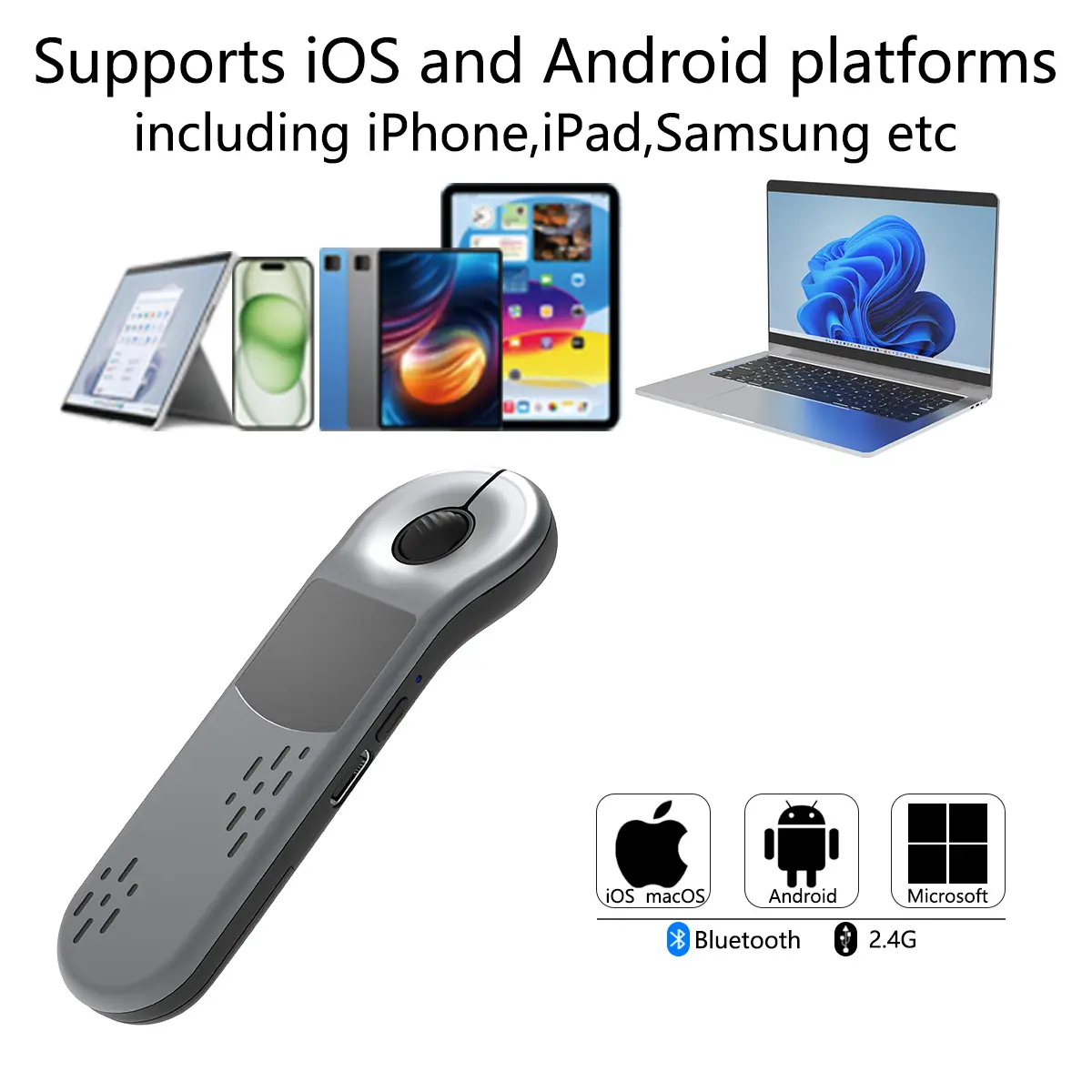 Wireless Bluetooth mouse remote control for TikTok short videos, PPT page turning controller, suitable for computers, mobile phones and tablets.