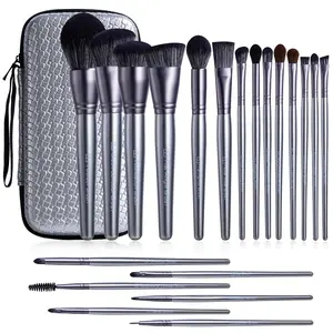 20PCS Makeup Brush Set with Storage Bag – Professional Full Face Brushes for Blending Brush Foundation, Concealer, Blush, Contour & Eyeshadow (Silver),Perfect for Everyday Glam