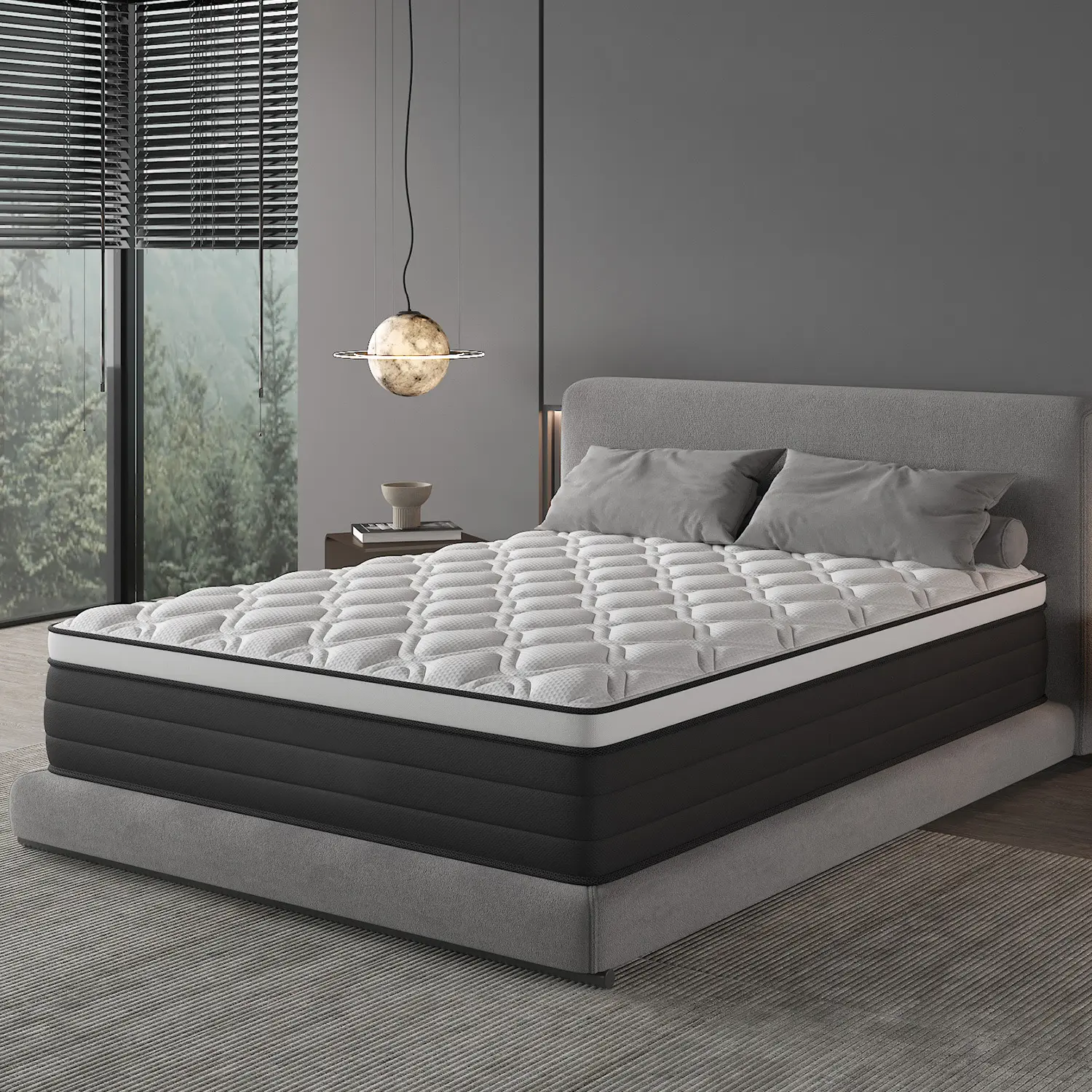 Luxury Hybrid Mattress In A Box, 12/14in Gel Foam Pocket Spring, Medium Firm Cool Breathable Supportive Mattress (Twin, Full, Queen, King Sizes), All Mattress Sizes