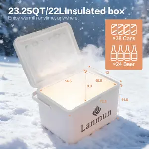 Thermal Insulated Storage Box for Outdoor Activities, Dual-Layer Hard Box with Handle, Keeps Food & Drinks Hot or Cold for Hours, Perfect for Camping, Hiking & Poolside