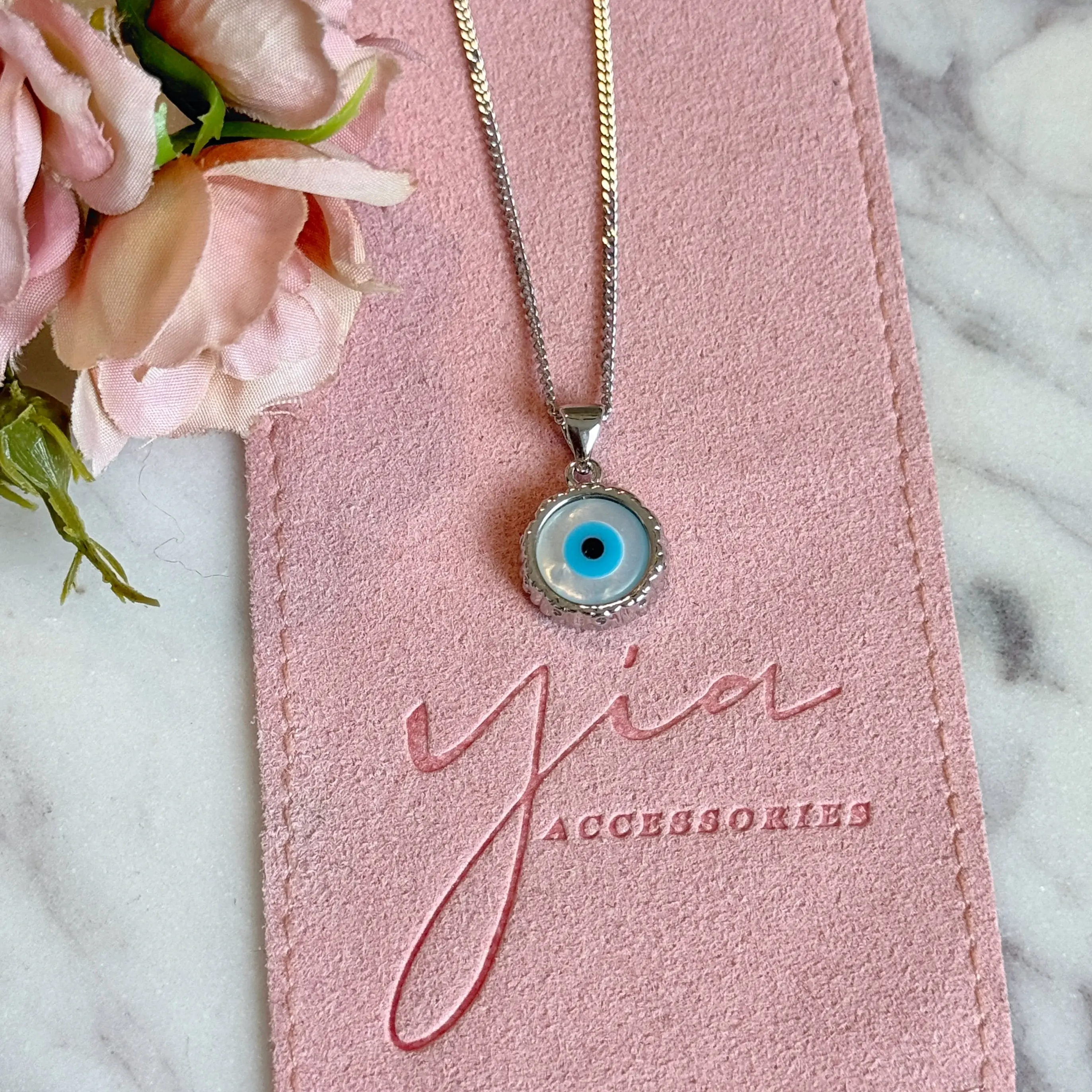Dainty Daily Wear Necklace for Women, Gold-Filled Stainless Steel Evil Eye Pendant with Blue Charm, Adjustable 20-22 Inch Chain, Dainty Necklace, Adjustable Chain, Bead, 20 Inches + 2 Inch Extension