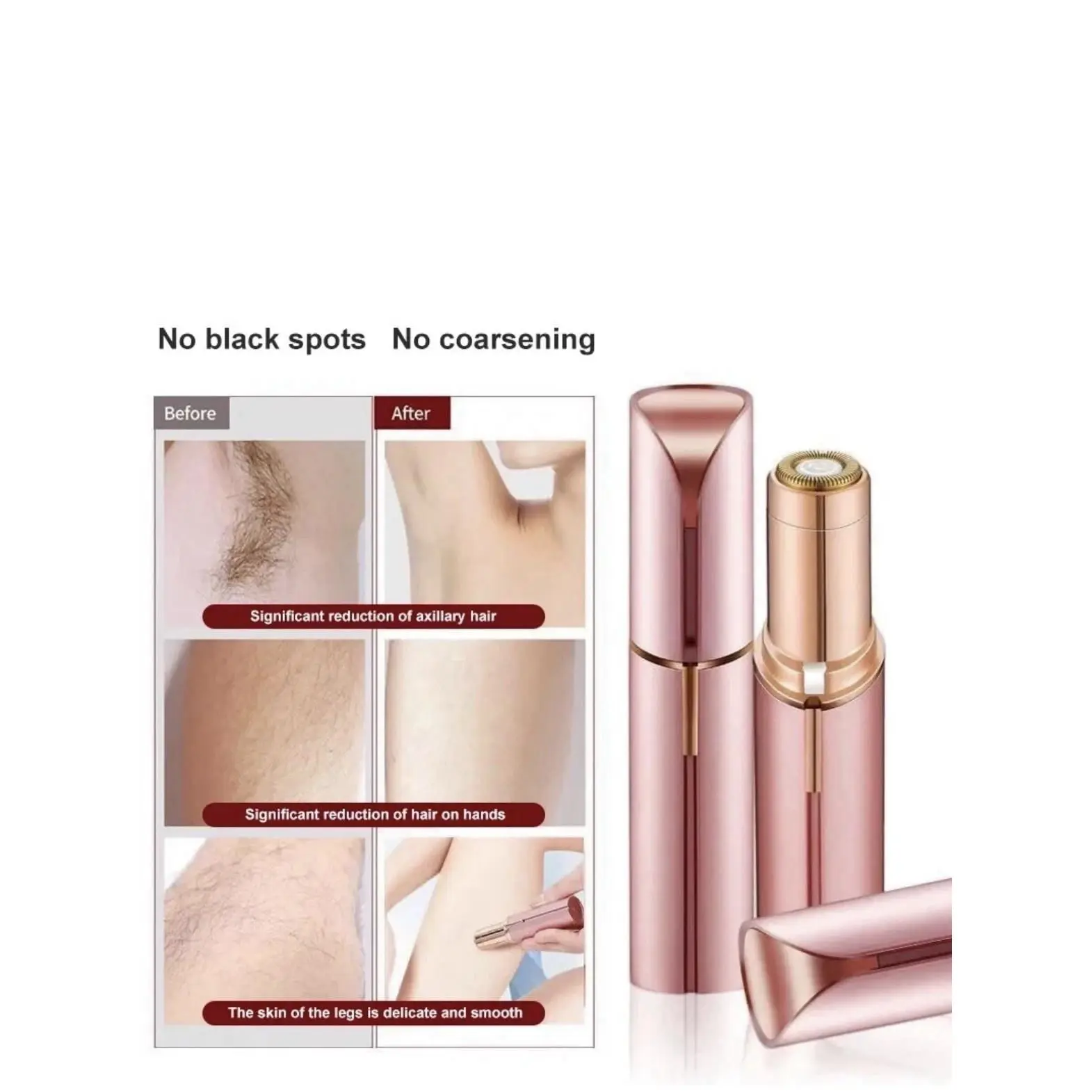 Women's Plastic Cordless Hair Remover - Rechargeable Electric Facial Shaver, Bikini Trimmer