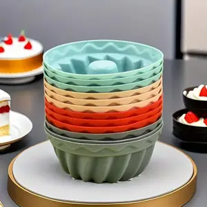 12-Piece Silicone Brownie Cake Molds, Mini Round Baking Pans, Silicone Muffin Pan, Bakeware, Baking Supplies for Birthday Cupcakes, Perfect Kitchen Accessories for Parties & Gifts