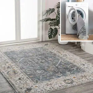 JONATHAN Y Brandy Rustic Border Low-Pile Machine-Washable Indoor Area Rug; for Living Room, Kitchen, Bedroom, Dining Room, Office