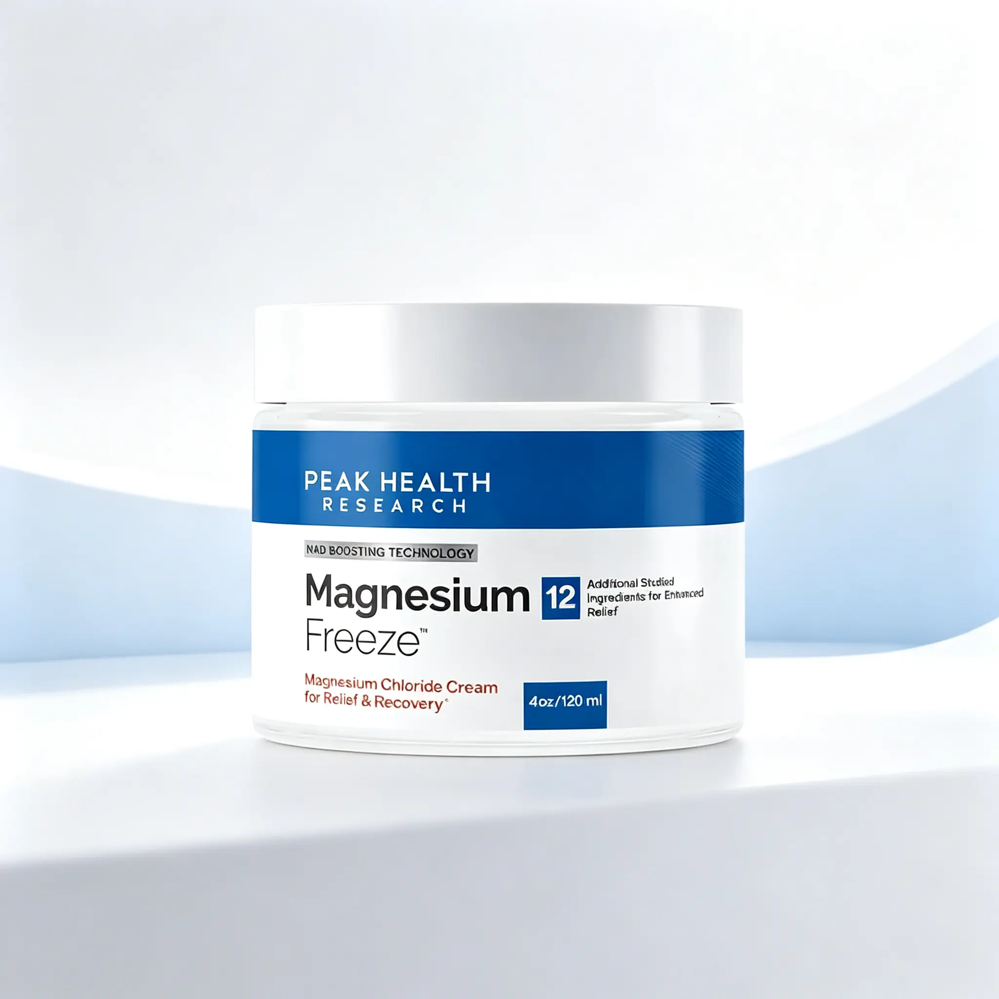 Viral Peak Health Magnesium Freeze Cream 120ml - Transdermal Magnesium Chloride with Niacinamide, Cooling Body Cream for Sore Muscles & Post-Exercise Recovery