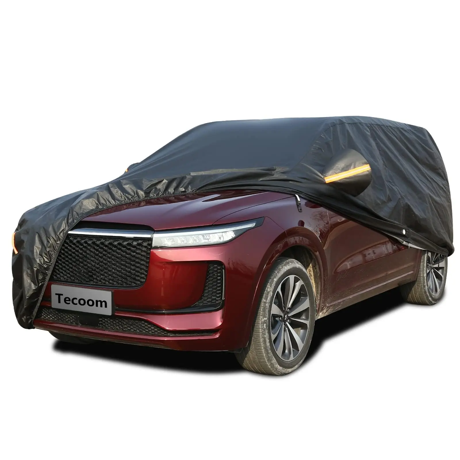 Tecoom SUV Car Cover Waterproof All Weather for Automobiles with Cotton Lock/Zipper Door, UV Snow Wind Dust Hail Storm Outdoor Car Tarp Covers, Universal Full Exterior Covers Fit for 216-230 Inch